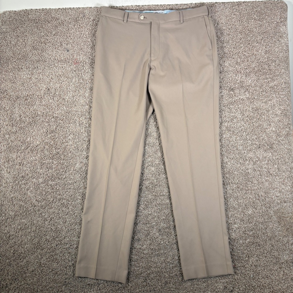 Peter Millar Crown Sport Khaki Tan Performance Pants 35x32 MF20FB78FB Mens